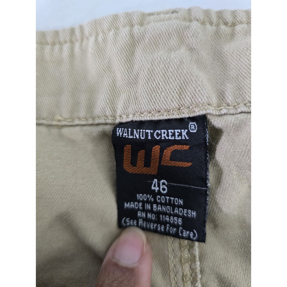 Walnut Creek Mens Khaki Cargo Shorts Size 46 Cotton Big Man Pockets Chino - Picture 3 of 8